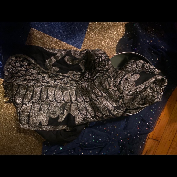 CYNTHIA ROWLEY BLACK GOLD SLVR BOHO GORG ORIENTAL Scarf VNTG RARE - Picture 3 of 8